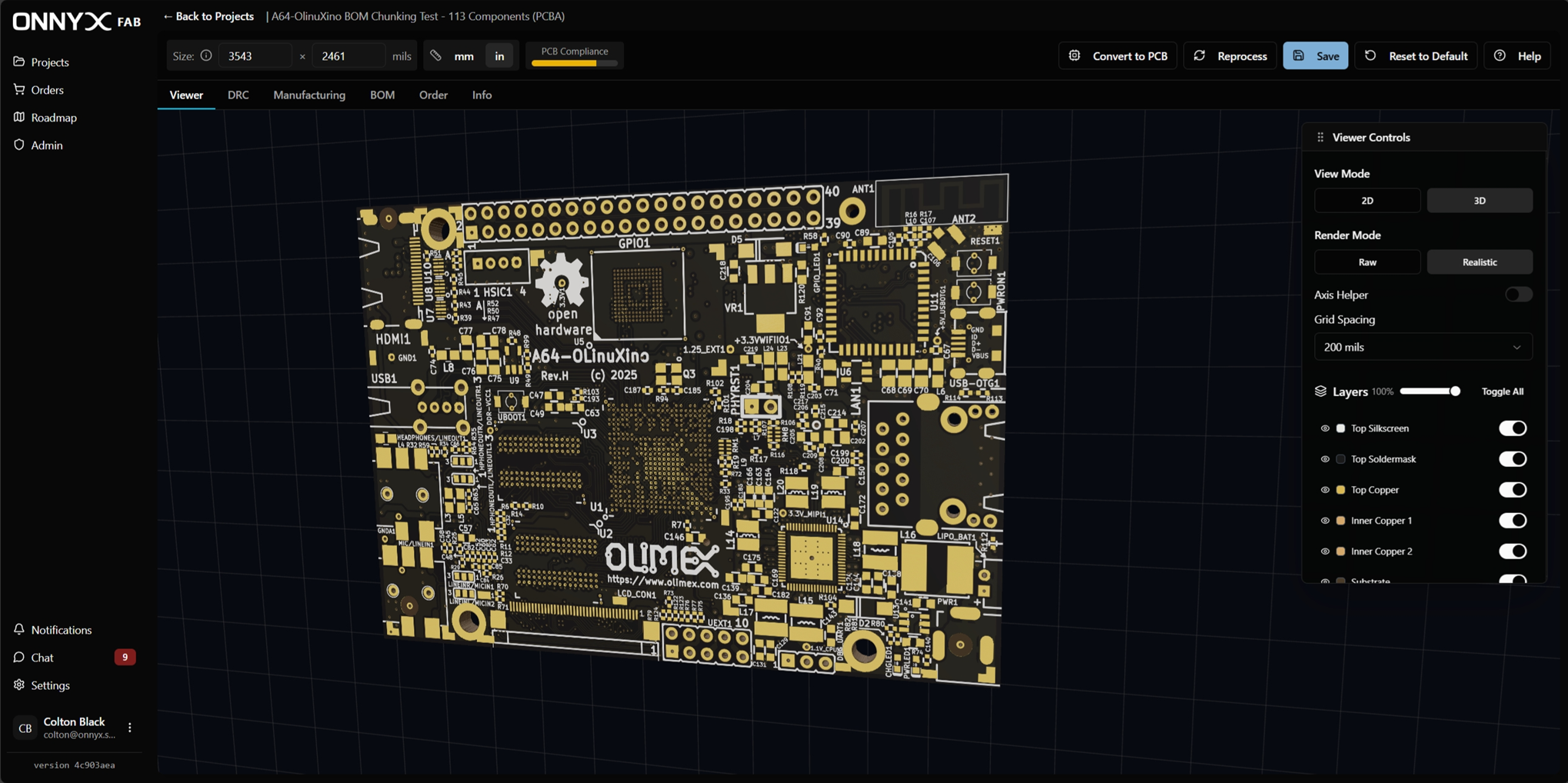 3D PCB viewer with real-time visualization